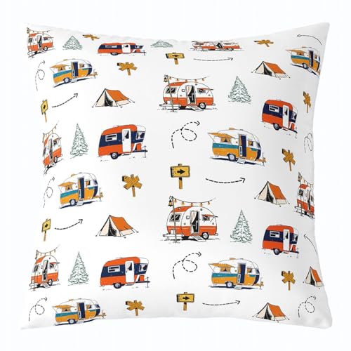 Erosebridal Happy Camping Throw Pillow Covers 22x22 for Kids...