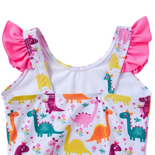 Image of Vieille Toddler Little Girls One Piece Swimsuits Ruffles Bathing Suits Mermaid Dinosaur Swimwear 2-7T
