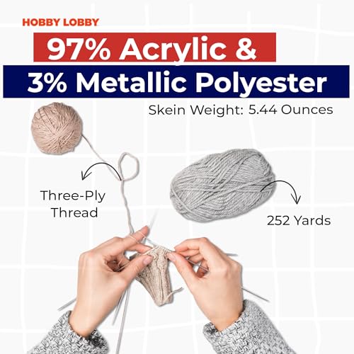 Image of Hobby Lobby Metallic I Love This Yarn, 734 Black | 4 Medium Weight, Acrylic & Metallic Polyester, 252 Yards Per Skein