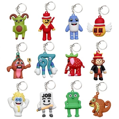 12 PCS Strawberry Elephant Keychain 67 Keychain for Backpack Decor Holiday & Birthday Gifts