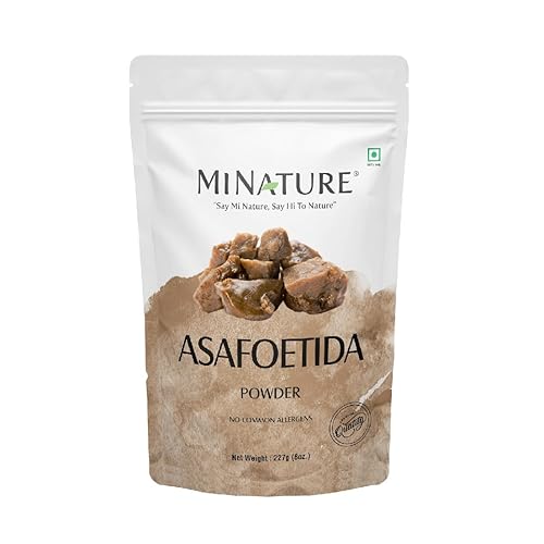 Asafoetida en polvo (bisagra) (Asafetida) por mi nature Puro y natural 227g (08oz) (0.5lb) Especia india para cocinar De la India