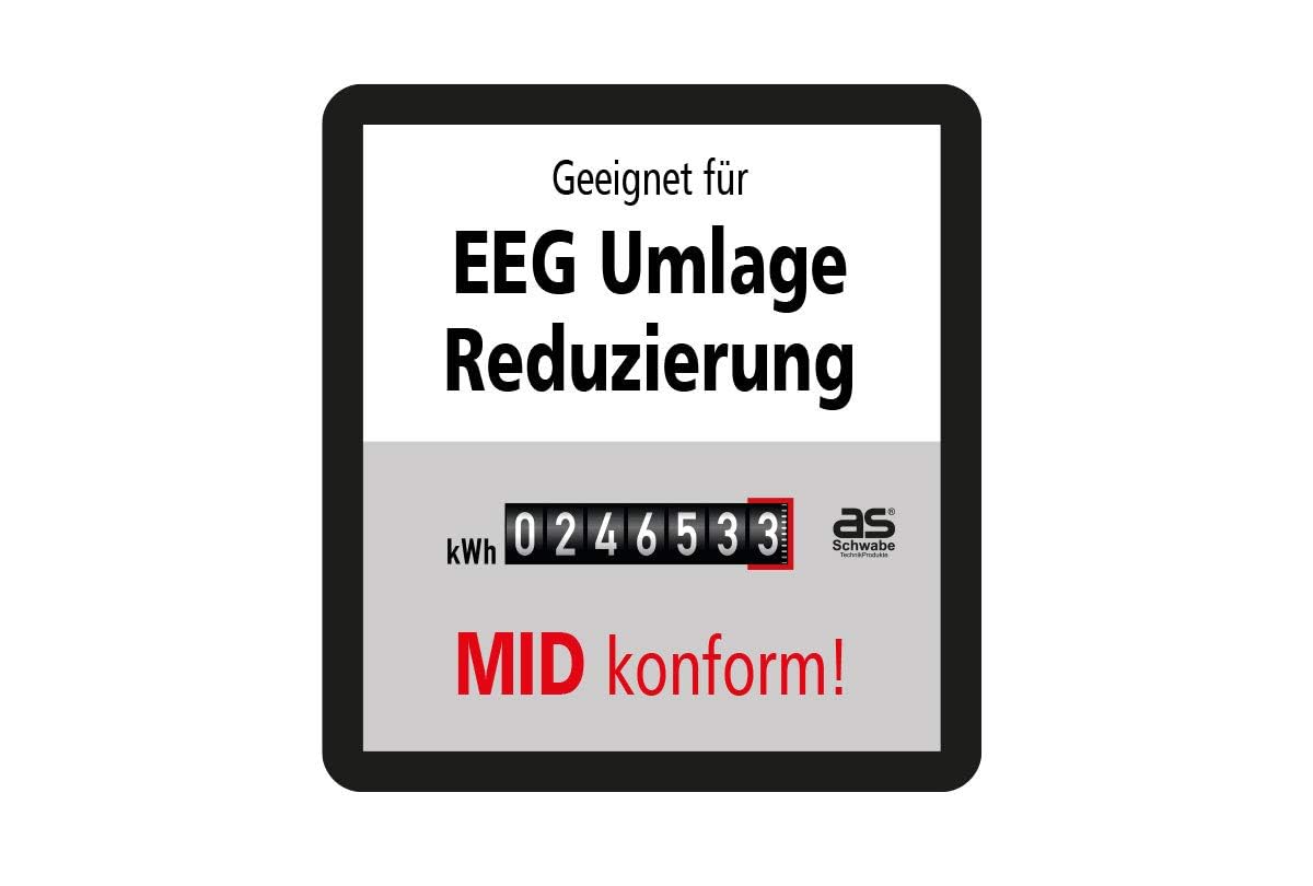 as - Schwabe MIXO Stromzähler Zwischenstecker Box Starkstrom 400V MID-konformer - Stromzähler zur Reduzierung der EEG-Umlage - CEE-Stecker und Kupplung 5-polig IP44 Made in Germany 61745