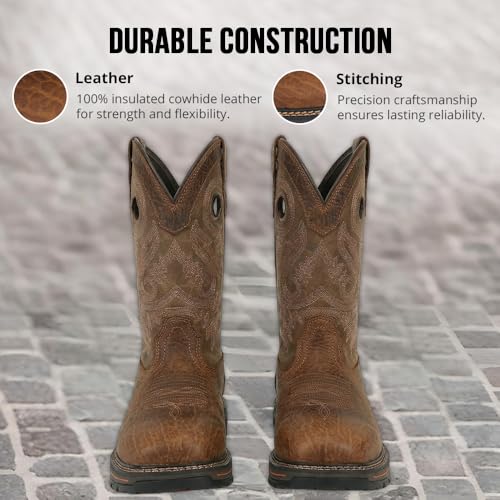 Image of Wolf Work Boots for Men Genuine Leather, Oil and Slip Resistance - Composite Toe