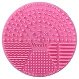 Brush Cleaning Mat ,Silicone Makeup Cleaning Brush Scrubber Mat Portable Washing Tool Cosmetic Brush Cleaner with Suction Cup for Valentines Day