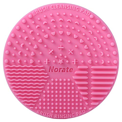 Brush Cleaning Mat, Silicone Makeup Cleaning Brush Scrubber Mat Portable Washing Tool Cosmetic Brush Cleaner with Suction Cup for Valentines Day