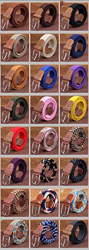 Andongnywell Elastic Woven Belt Outdoor Braided Canvas Stretch Belt Casual Belt for Men Women with Metal Buckle2