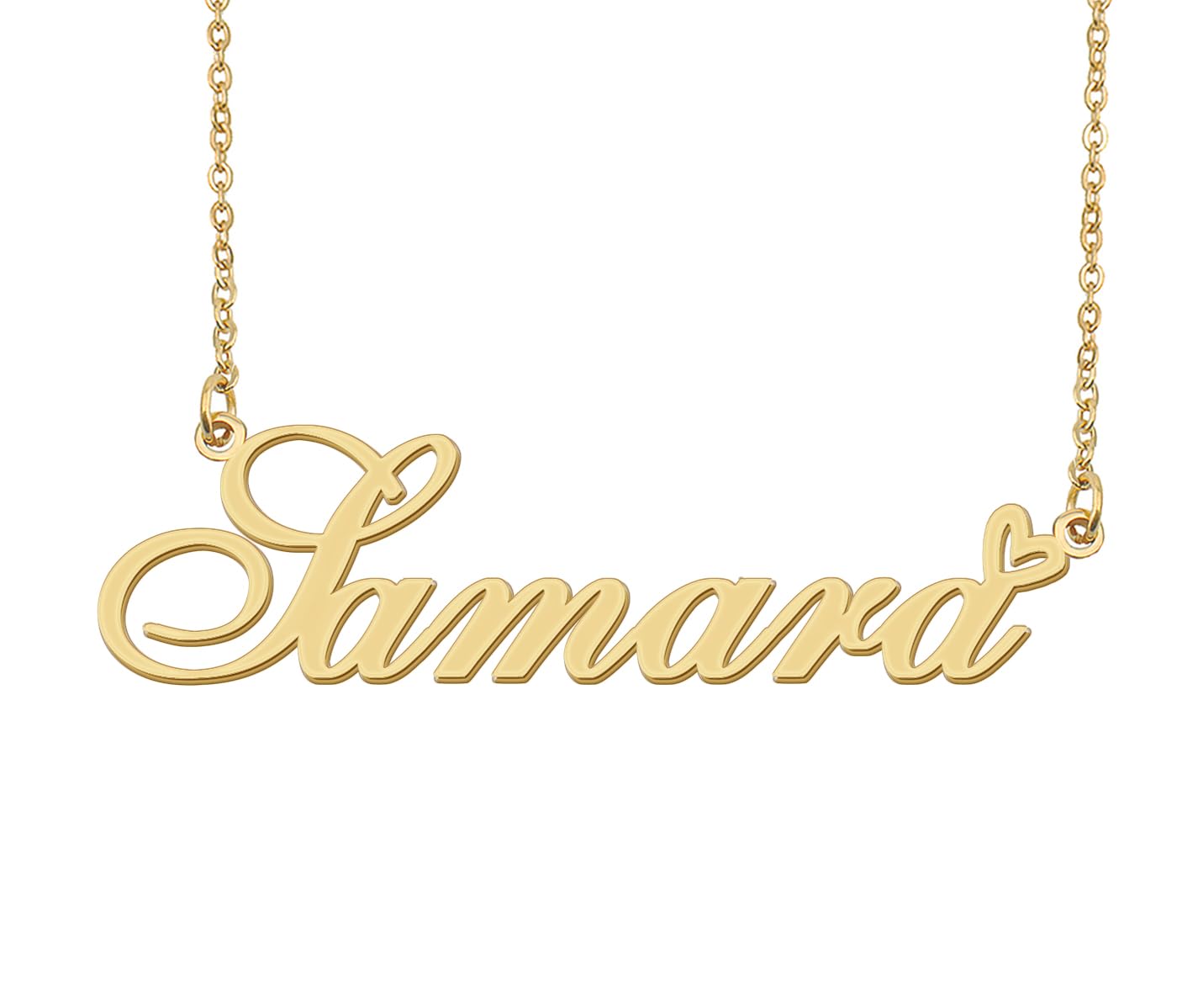 Aoloshow Personalized Heart Name Necklace Gold Custom Any Names Stainless Steel Jewelry for Womens Graduation