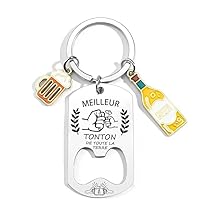 LKJHGF Cadeau de Tonton Porte clés Tonton Meilleur Tonton Cadeau Tonton, Cadeau Tonton Anniversaire,Porte-clefs Tonton,Cadeau Tonton Noel,Cadeau Baptême, Cadeau Homme,Porte-clés Hommes (4)