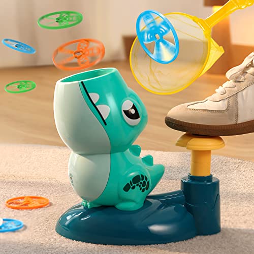 Dinosaur Flying Discs Rocket Launcher For Kids 4-8,Outdoor Activities Flying Butterfly Catching Game-Flying Saucer Dog Toy With 8 Spinner & 2 Catch Nets-Fun Family Outside Toys For Toddler 3 4 5 6 7 #TOP3