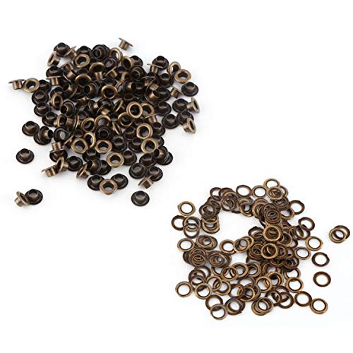 ZHONGJIUYUAN 1000 5mm Pieces Scrapbook Eyelet Metal Eyelets for Scrapbooking DIY Embelishment for Homework Clothes Sewing Garment Eyelets (Bronze Color)