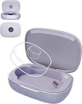 Doohoeek Charging Case Compatible with Ringconn Gen 2 Air, Wireless Power Station Fits Official Chargers & Fit All-Sized Rings 1000mAh NOT a Charger Purple