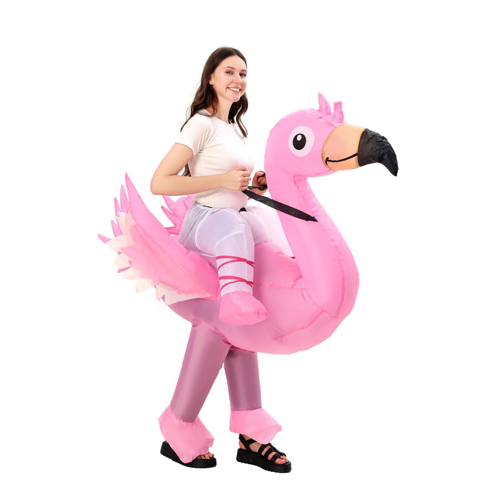 FXICH Costume gonfiabile del fenicottero per l'adulto, Csotume di Halloween, unisex