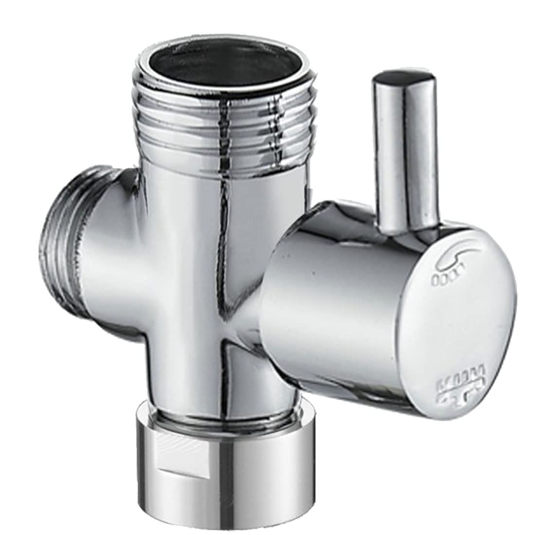 KSMY 3/4" BSP Female and Male,1/2" BSP Male, 3-Way Shower Arm Diverter Splitter Adapter Angle Valve Chrome Brass for The Shower Head Handshower-Round