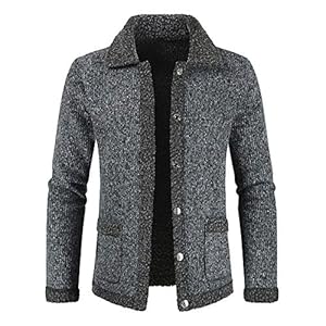 Heren revers plus fluwelen jasje Mode Single-breasted Streetwear Relaxed Regular Casual Warme gebreide jas met zakken