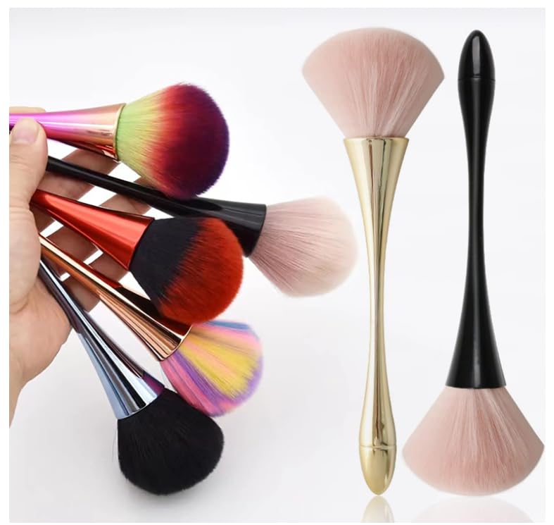nail dust brush acrylic brush cleaner nail brushes for cleaning dust dip powder brush large makeup brush blush brush nail clean up brush manicure brush nail art tools (long dusting brush)