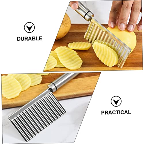 Cortador de vegetales ondulado de acero inoxidable Healifty miniatura 4