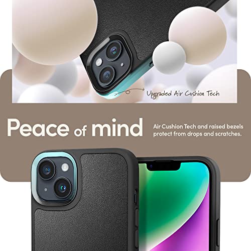 CYRILL-Spigen-Classic-Charm-Mag-Back-Cover-Case-Compatible-with-iPhone-14-2022-Faux-Leather-TPU-PC-Crossbody-Strap-Black