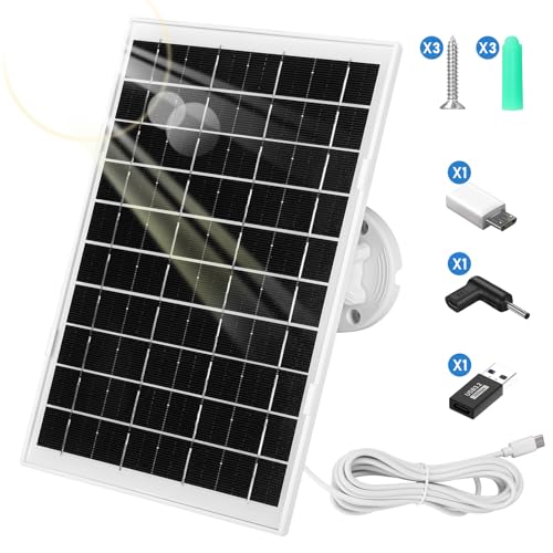 8W Solar Panel for Security Camera, 5V Solar Panel Charger