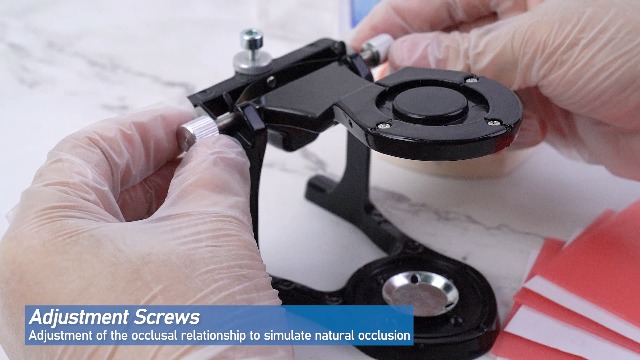 Image of Annhua Dental Articulator Lab, Adjustable Dental Magnetic Articulator with 2 Screwdrivers and 2 Steel Plates, Small Size High Precision Denture Articulator for Dental Labs - Black