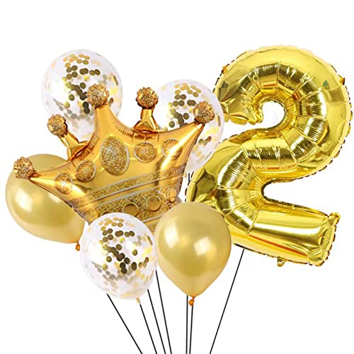 Ballon 2 anniversaire, ballon, ballon joyeux anniversaire, ballon garçon ou fille, ballons en or sont parfaits pour : fêtes d'anniversaire, décorations de fête, cadeaux pour enfants Cover