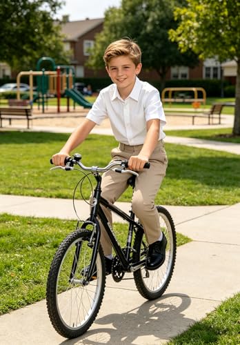 Image of DHTS Boys Dress Pants (Size 2-20 Years) Slim Fit Uniform Pants for Toddler & Teens