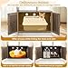 PETSITE Cat Litter Box Enclosure with Cat Tree, 2-in-1 Hidden Litter Box with Pad Covered Spacious Top Perch, Sisal Scratching Post and Pad, Dangling Ball, and Anti-toppling Device, Grey