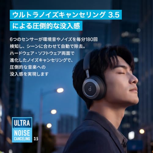 Image of Anker Soundcore Space One Pro (Bluetooth 5.3 Wireless Headphone) [Up to 60 Hours of Music Playback / Ultra Noise Canceling 3.5 / LDAC / High Resolution Support (Wireless /Wired) / Multipoint