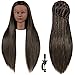 FUTAI 30 inch Mannequin Head 22% Human Hair Manikin Cosmetology Makeup Manican Doll Heads with Stand for Display Practice Braiding Styling Training Curling Cutting
