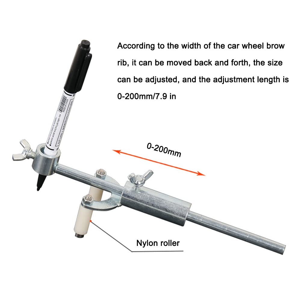 Shkalacar Adjustable Car Wheel Eyebrow Mark Scraper, Scriber Sheet Metal Dent Repairing Tool Car Wheel Eyebrow Rib Line Shaping Adjustable Portable Professional Car Repairing Scriber — Amazon image 4