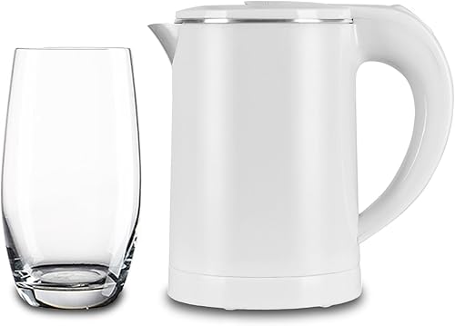 Pequeña tetera eléctrica, hervidor de viaje portátil de 0.6 L, hervidor eléctrico de acero inoxidable 304 con apagado automático, mini hervidor de