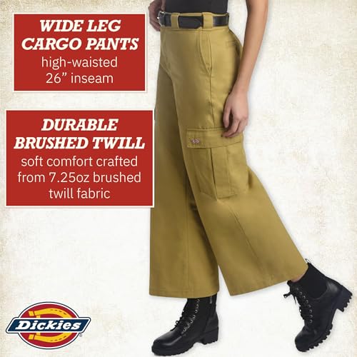Dickies Womens Regular Fit High Waisted Wide Leg Cargo Pants - image 3