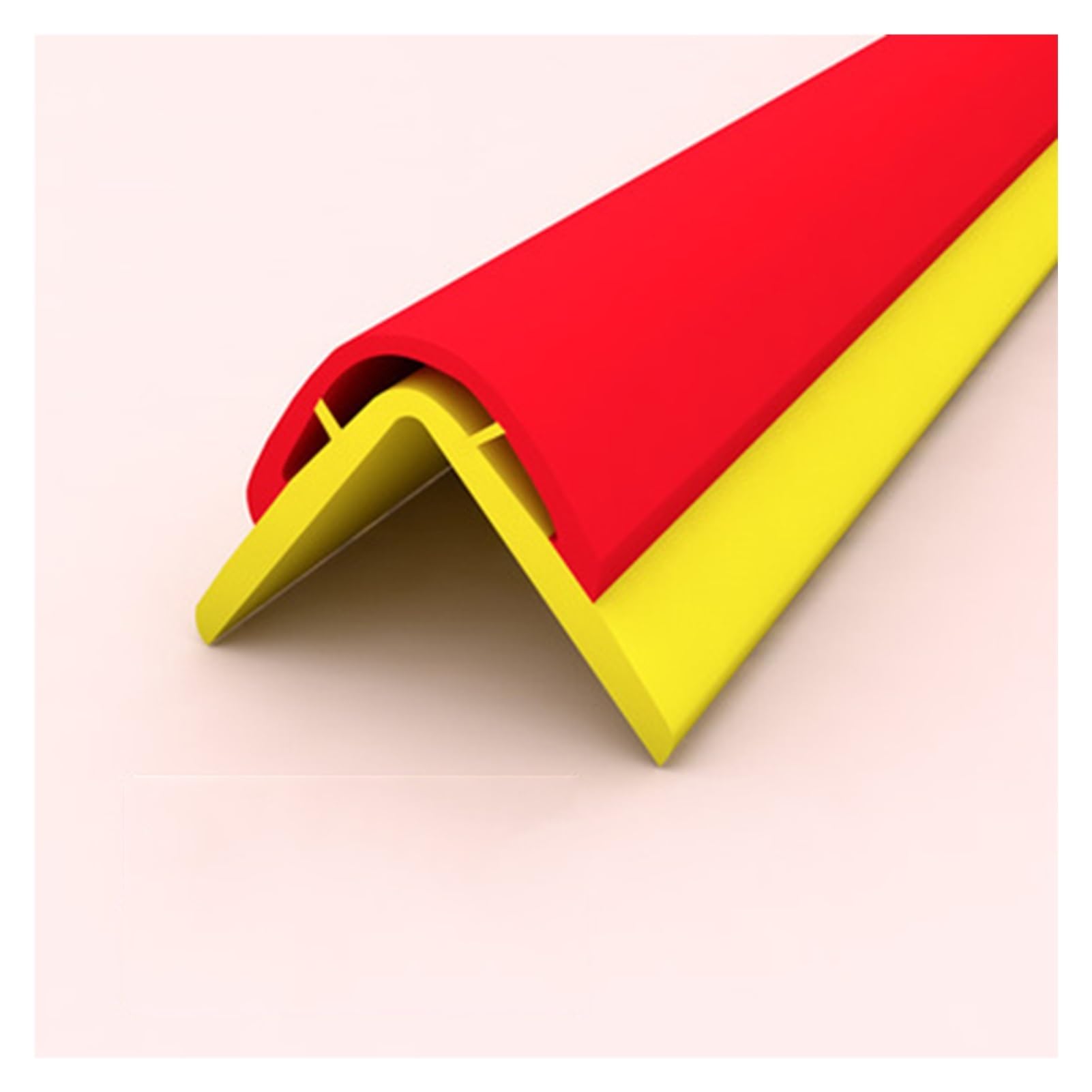 Protectores de esquina autoadhesivos para protección de pared, protectores de bordes decorativos (rojo y amarillo, 1,5 m), soluciones a prueba de niños y seguridad en el hogar