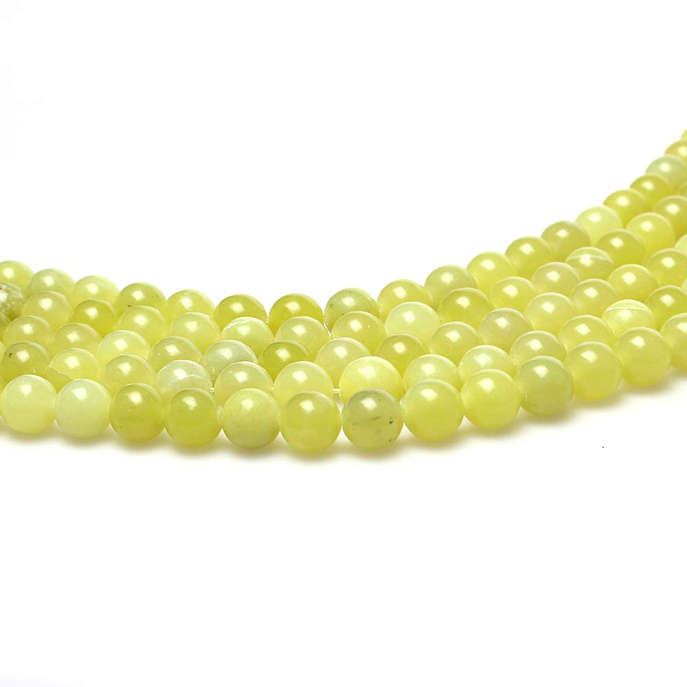 MJDCB Natural Round Stone Beads 10mm Lemon Jade Loose Gemstone Beads for Jewelry Making Bracelet Necklace 35pcs - Image 4