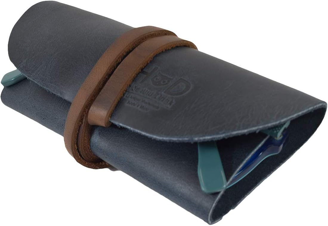 Hide & Drink, Rustic Leather Sunglass Wrap, Slim Travel, Soft Eye Glasses Storage, Handmade Includes 101 Year Warranty