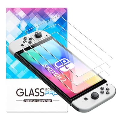 zZjoOoj Protector de pantalla compatible con Nintendo Switch 2 para cristal templado, 3 unidades de cristal protector de pantalla de dureza 9H, protector de pantalla, antiburbujas, HD Clear | Ya disponible en tu tienda friki favorita! En mundofriki.es!