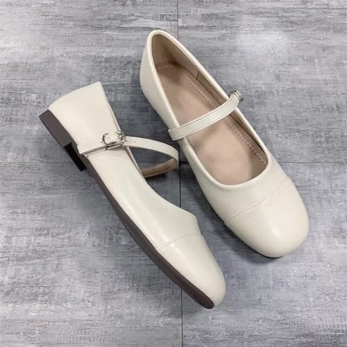 TN TANGNEST Flat Shoes for Women Retro Square Toe Mary Jane Flats Shiny Ballet Flats Comfortable Office Flats2