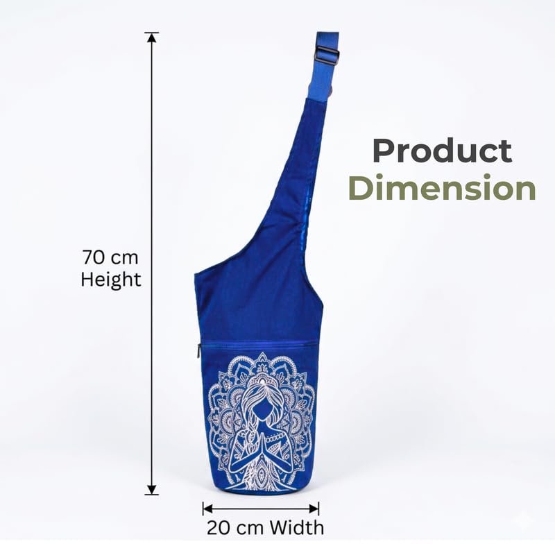 Image of Yoga Mat Bag with Pocket & Adjustable Strap - Yoga Mat Carrier for Women and Men, Gym Workout, Pilates & Travel Accessories Bag (Blue)