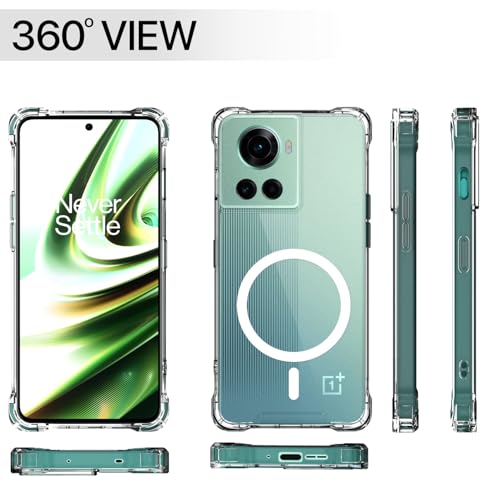 Image of Amazon Basics Back Cover for OnePlus 10R 5G Mag-Safe Shockproof PC + TPU Protective Case Magnetic Support Bumper Case (Transparent Mag-Safe)