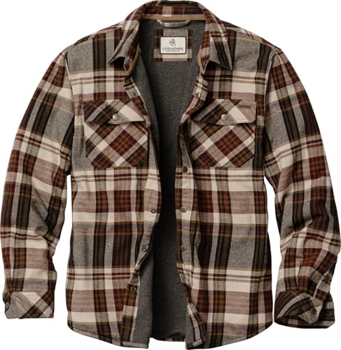 Image of Legendary Whitetails Mens Thermal Lined Shirt Jacket Plaid Flannel Polyfill Insulated Shacket
