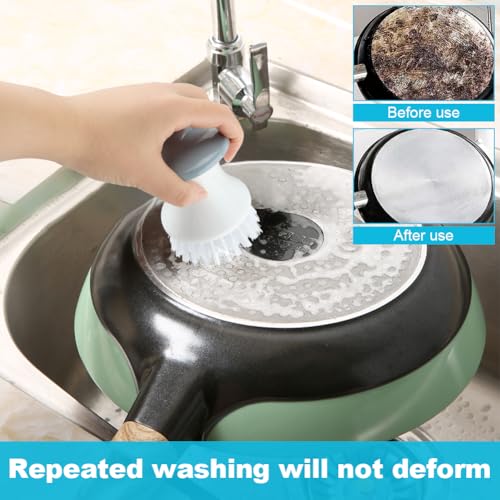 Image of 2Pcs Dish Scrub Brush, Multipurpose Kitchen Dish Brushes, Palm Brush Dish Scrubber with Ergonomic Grip, Kitchen Brushes for Pots, Grills, Ovens & Other Tough Cleaning Jobs
