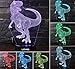 3D Dinosaur Night Light - 3D Illusion Lamp Three Pattern and 7 Color Change Decor Lamp with Remote Control for Kids, Dinosaur Gifts for Boys