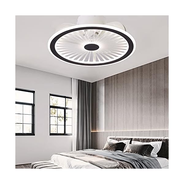 OMGPFR Mute Ceiling Fan with Lighting LED Light App and Remote Control Ultra-thin 18CM Ceiling Lamp Invisible Quiet 40W Dimmable Fans Ceiling Lights for Living Room Bedroom Lighting - Image 3