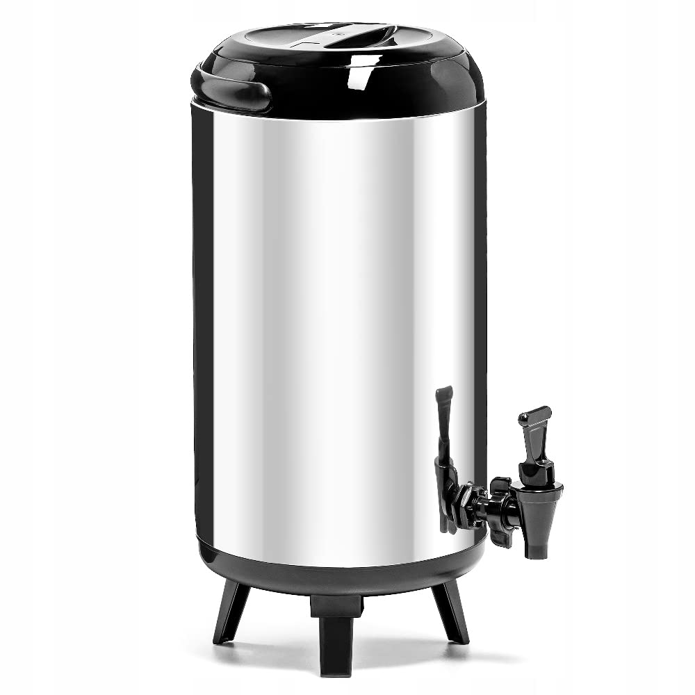 Gastronomía Caja Térmica de Acero Inoxidable | Capacidad 10 Litros | Caja Térmica para Bebidas con Válvula | Termo para Agua Caliente o Fría | Termo Contenedor Termopuerto