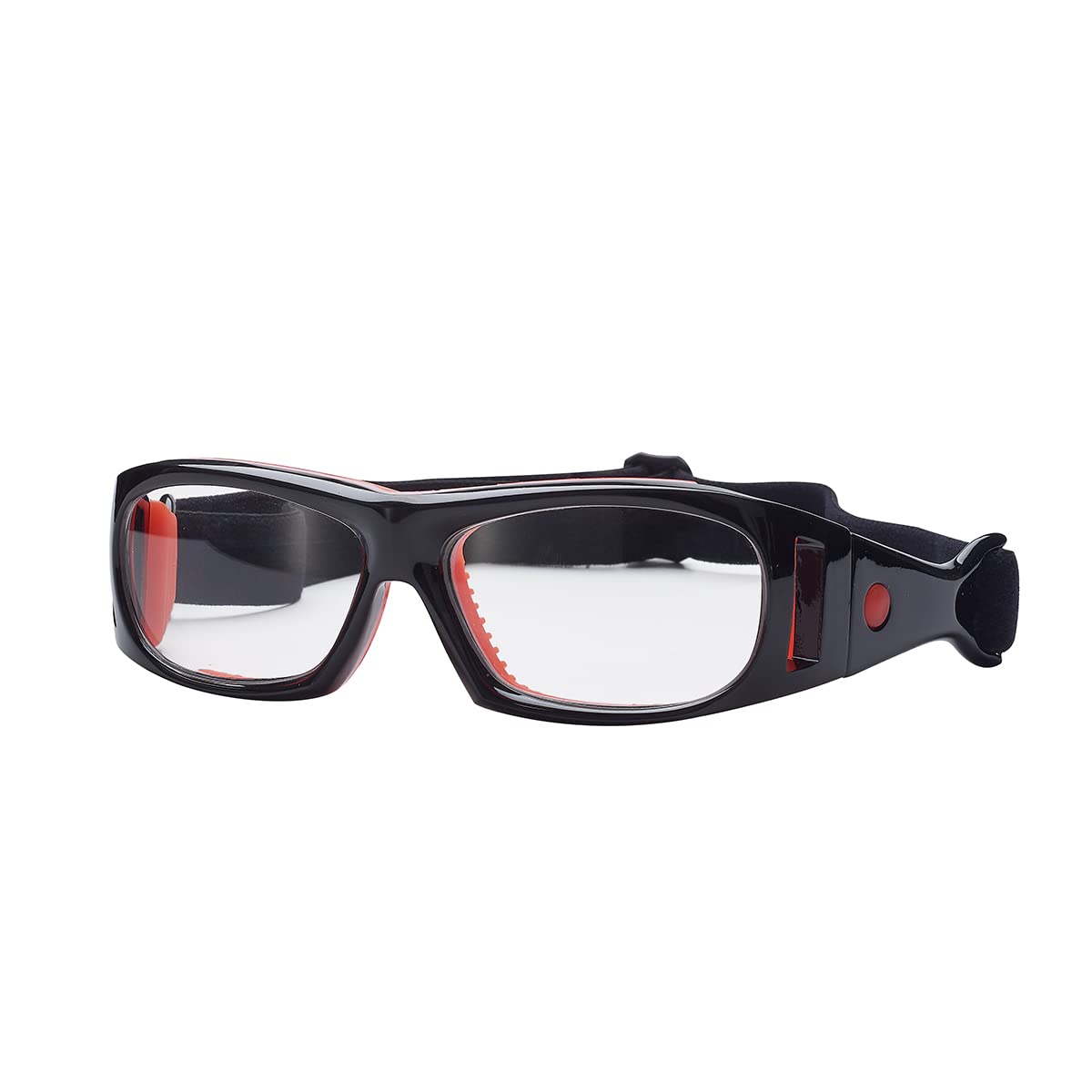 RX Basketball Sports Glasses Football Personality Goggles Can Replace Prescription lens (black red)