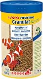 sera marine Granulat Nature 250 ml - Hauptfutter aus Granulat für Meerwasserfische, Meerwasser Futter mit hoher Verwertbarkeit und somit weniger Algen