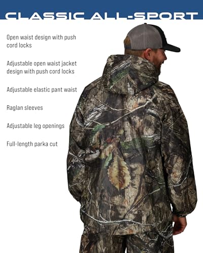 FROGG TOGGS Men\'s Standard Classic All-Sport 3-Layer Waterproof Breathable Rain Suit, Mossy Oak DNA, X-Large