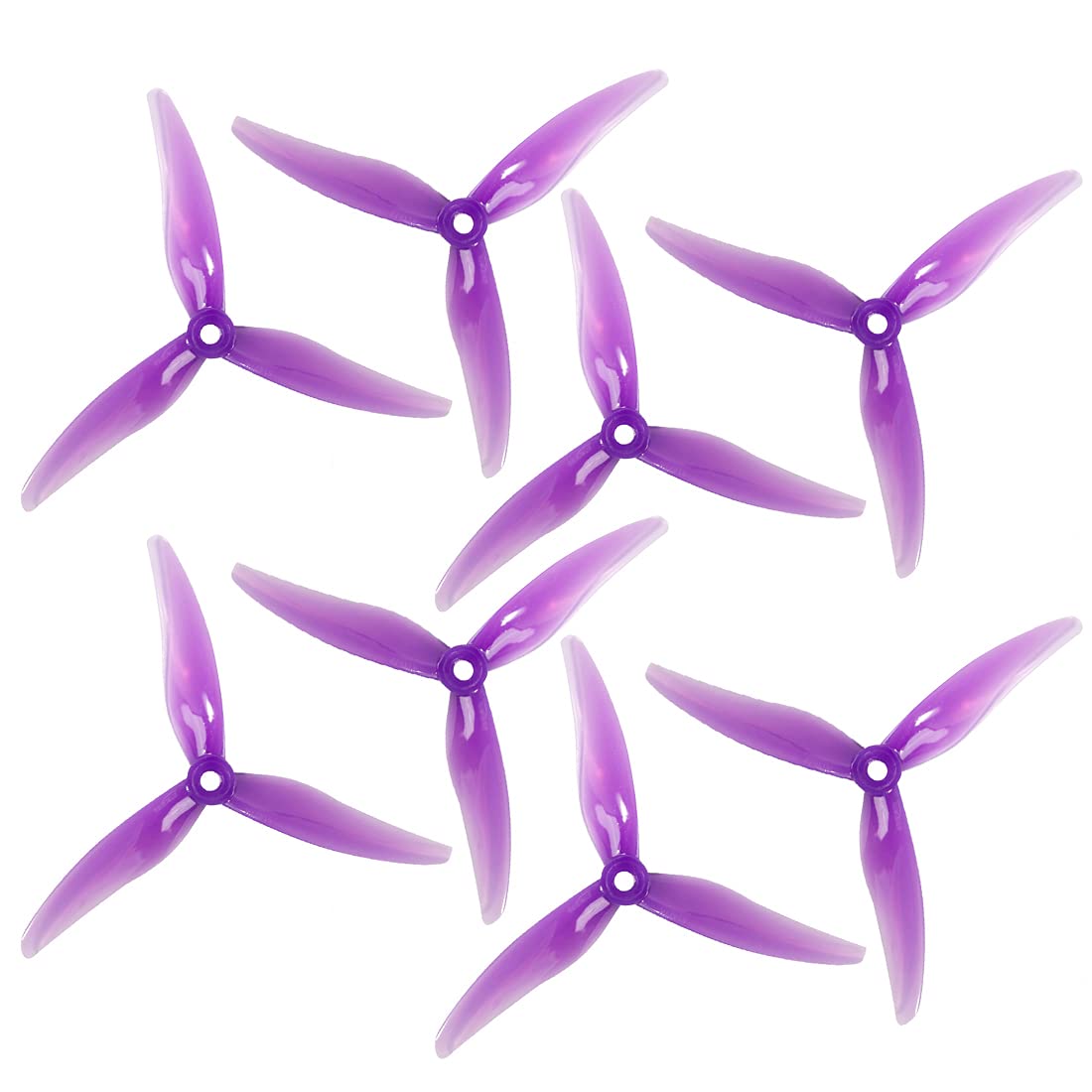 Gemfan 8Pcs Hurricane 51477 5.1inch 3-Paddle Propeller CW CCW Props with 5mm Mounting Hole for 2206-2407 Motor for FPV Racing Drone (Purple)
