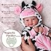 BABESIDE Baby Doll Girl - 17-Inch Soft Body Realistic Baby Doll with Blue Eyes and Cow Outfit Real Life Baby Dolls for 3 4 5 6 7 8 9 Years Girl Birthday Gifts, Pretend Play, Christmas & Collection