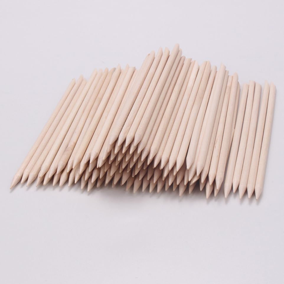 200Pcs Double End Wooden Manicure Pusher Sticks 15cm for Nail Care