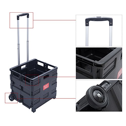 DXP Transport Trolley klappbar bis 35kg Einkaufstrolley Einkaufswagen Klappbox Transportwagen Shopping Trolley Faltbox… – Bild 4